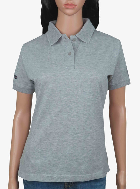 Ladies Mercerised Grey Collar T Shirt