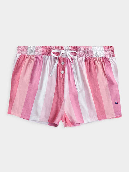 Ladies Striped Woven Shorts Mixed