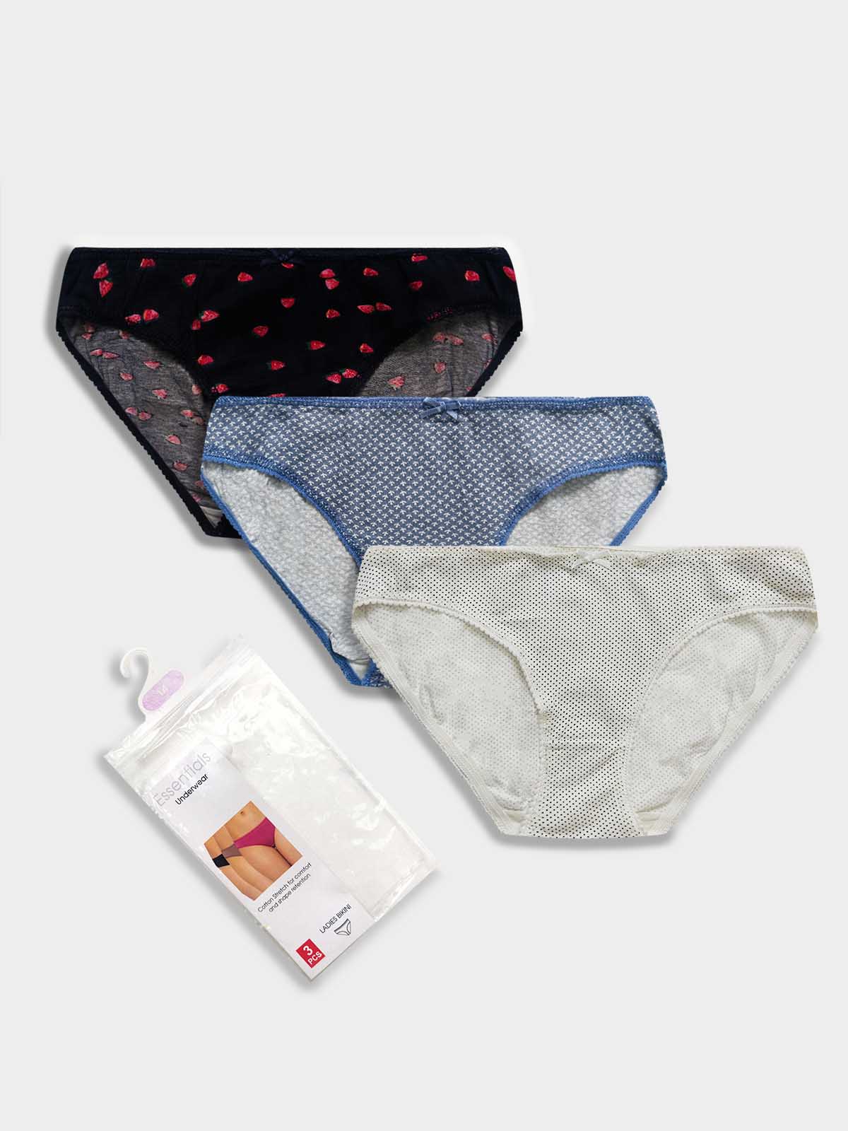 Ladies 3 pack Stretch Bikini Briefs