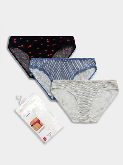 Ladies 3 pack Stretch Bikini Briefs