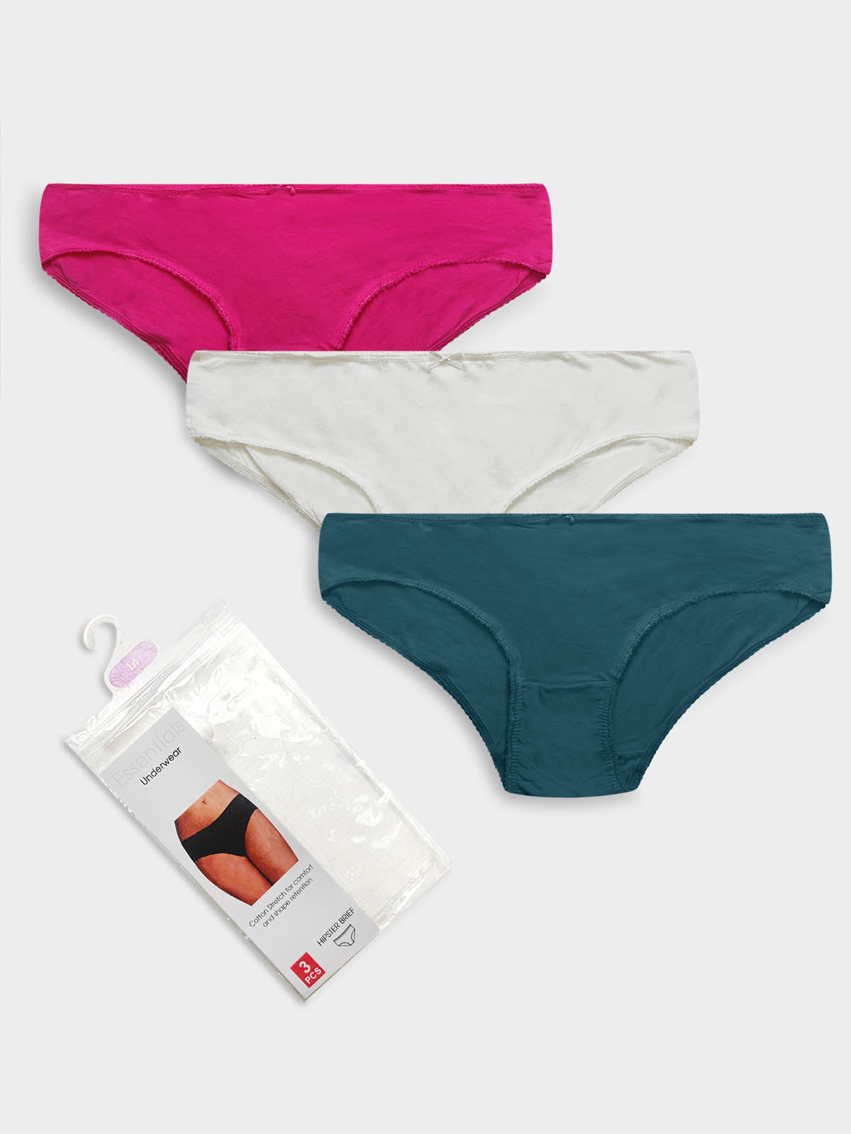 Ladies 3 pack Stretch Hipsters