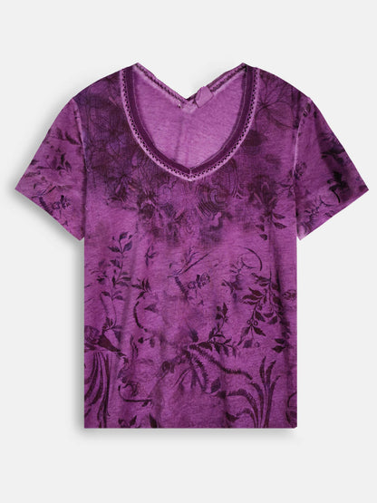 Ladies Printed V Neck Top