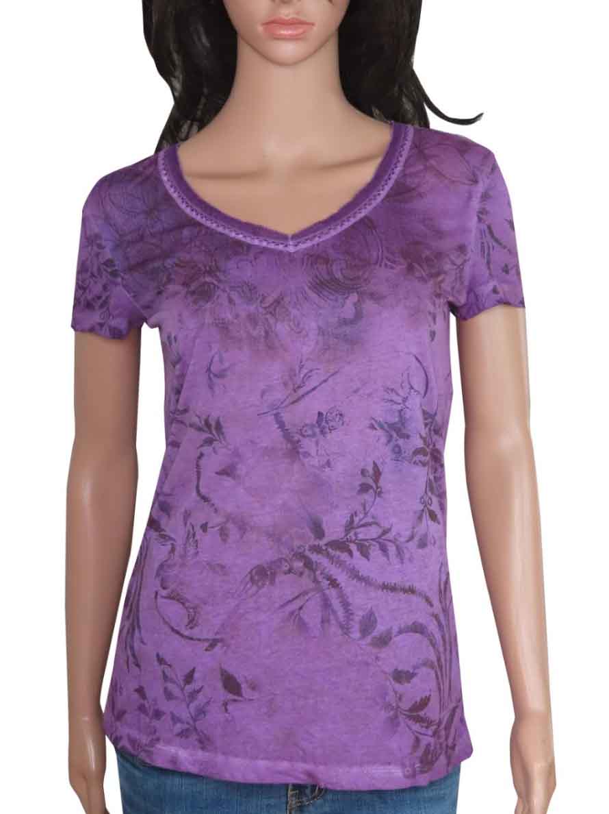 Ladies Printed V Neck Top