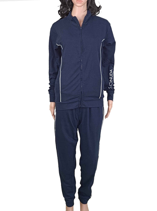 Ladies Winter 2 Pc Full Zipper Set Navy