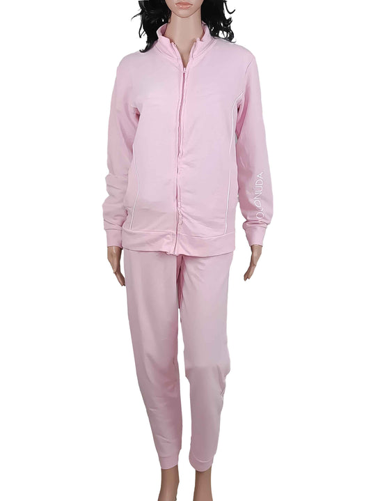 Ladies Winter 2 Pc Full Zipper Set Pink