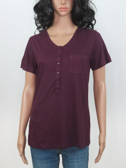 Ladies Viscose Henley Neck Top