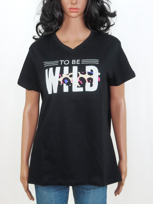 Ladies Printed T Shirt Black