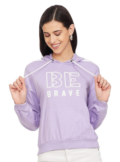 Ladies Hooded Pullover Sweatshirt Lilac