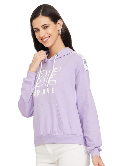 Ladies Hooded Pullover Sweatshirt Lilac