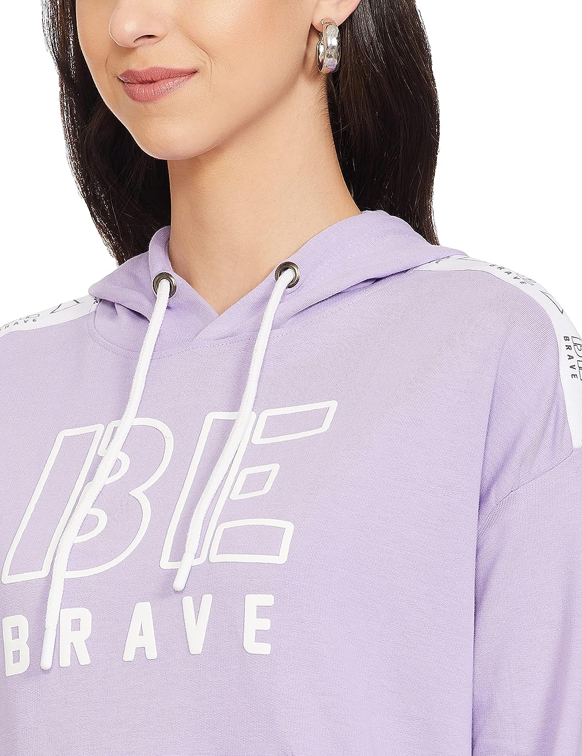 Ladies Hooded Pullover Sweatshirt Lilac