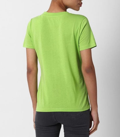 Ladies Crew Neck Green T Shirt