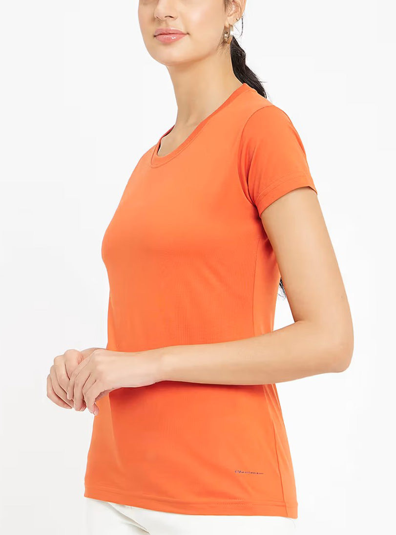 Ladies Crew Neck Orange T Shirt