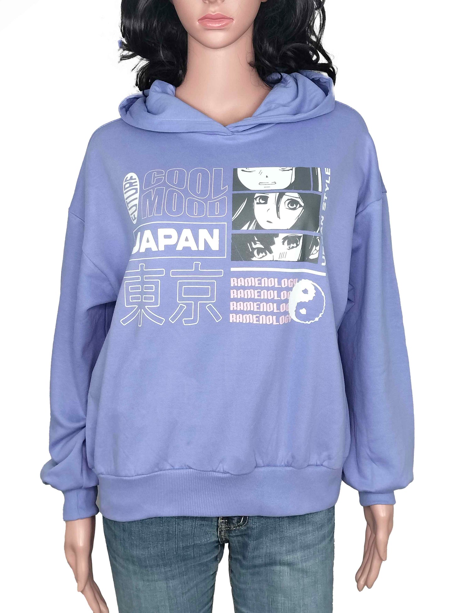 Ladies Hooded Pullover Sweatshirts Lilac