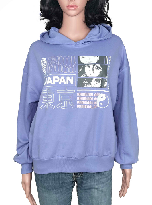 Ladies Hooded Pullover Sweatshirts Lilac