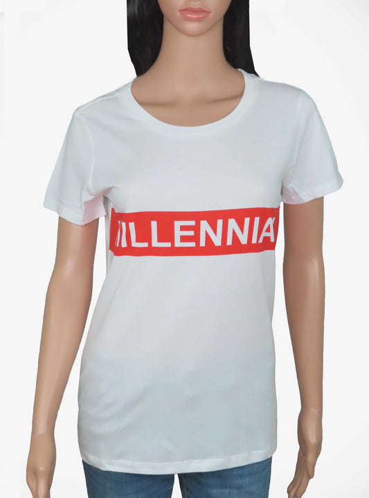 Ladies Printed White T Shirt