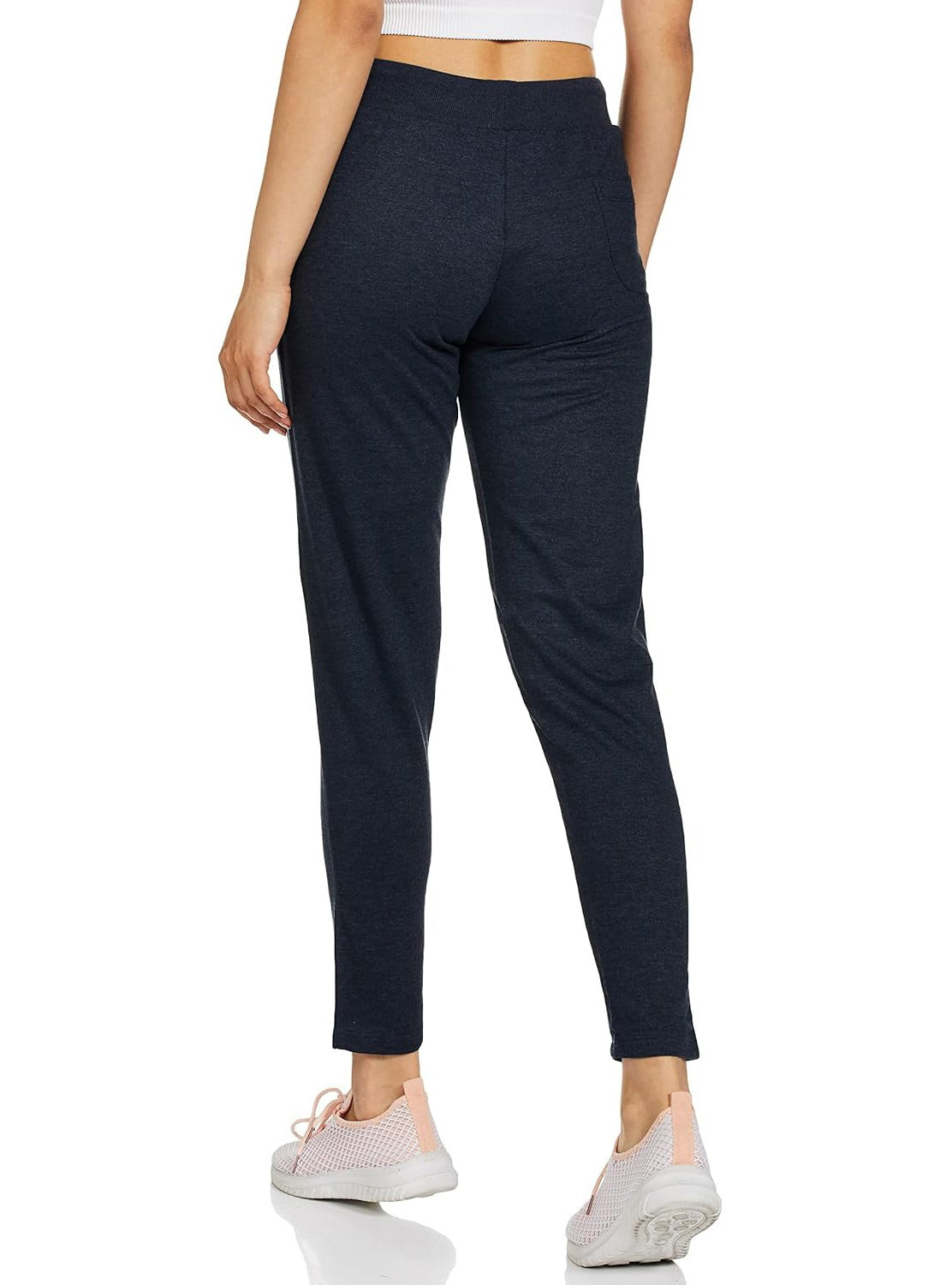 Ladies Solid Denim Melange Track Pant