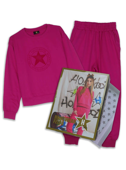 Womens Jogging Sets Sweatshirt and Jogger Fuchsia