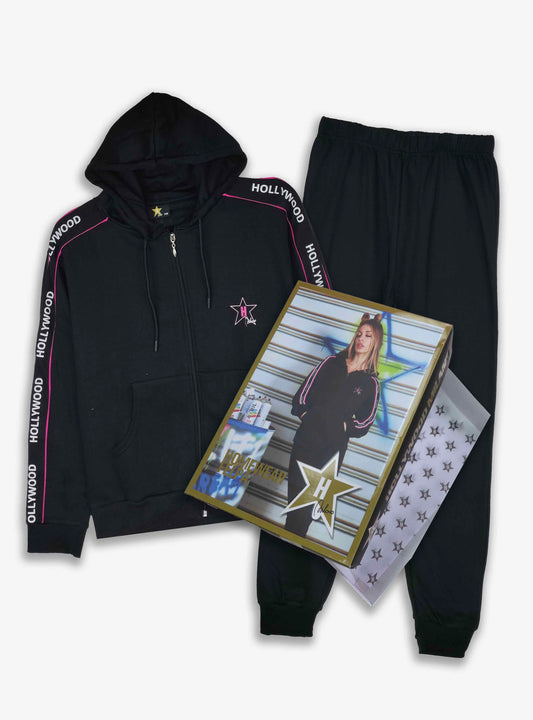 Womens Jogging Set Sweatshirt and Jogger Black Star