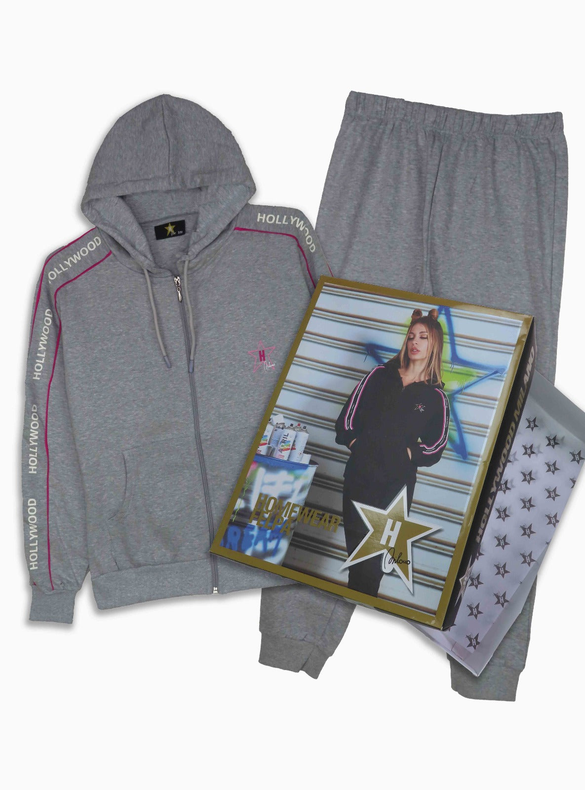 Womens Jogging Set Sweatshirt and Jogger Grey Star