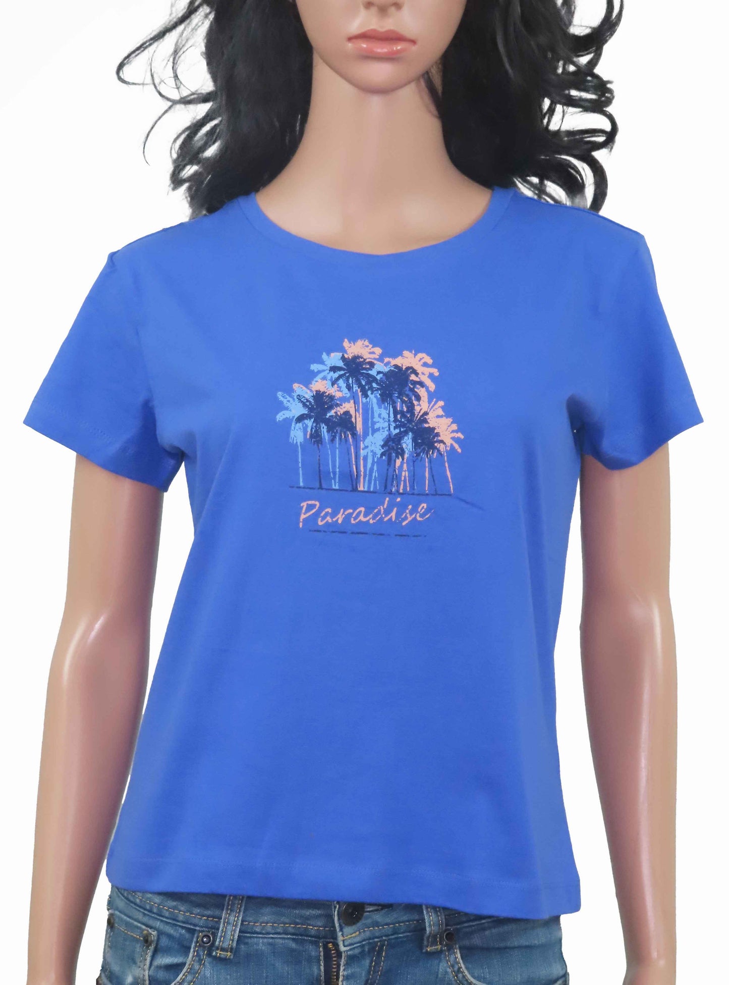 Ladies Printed Top Blue