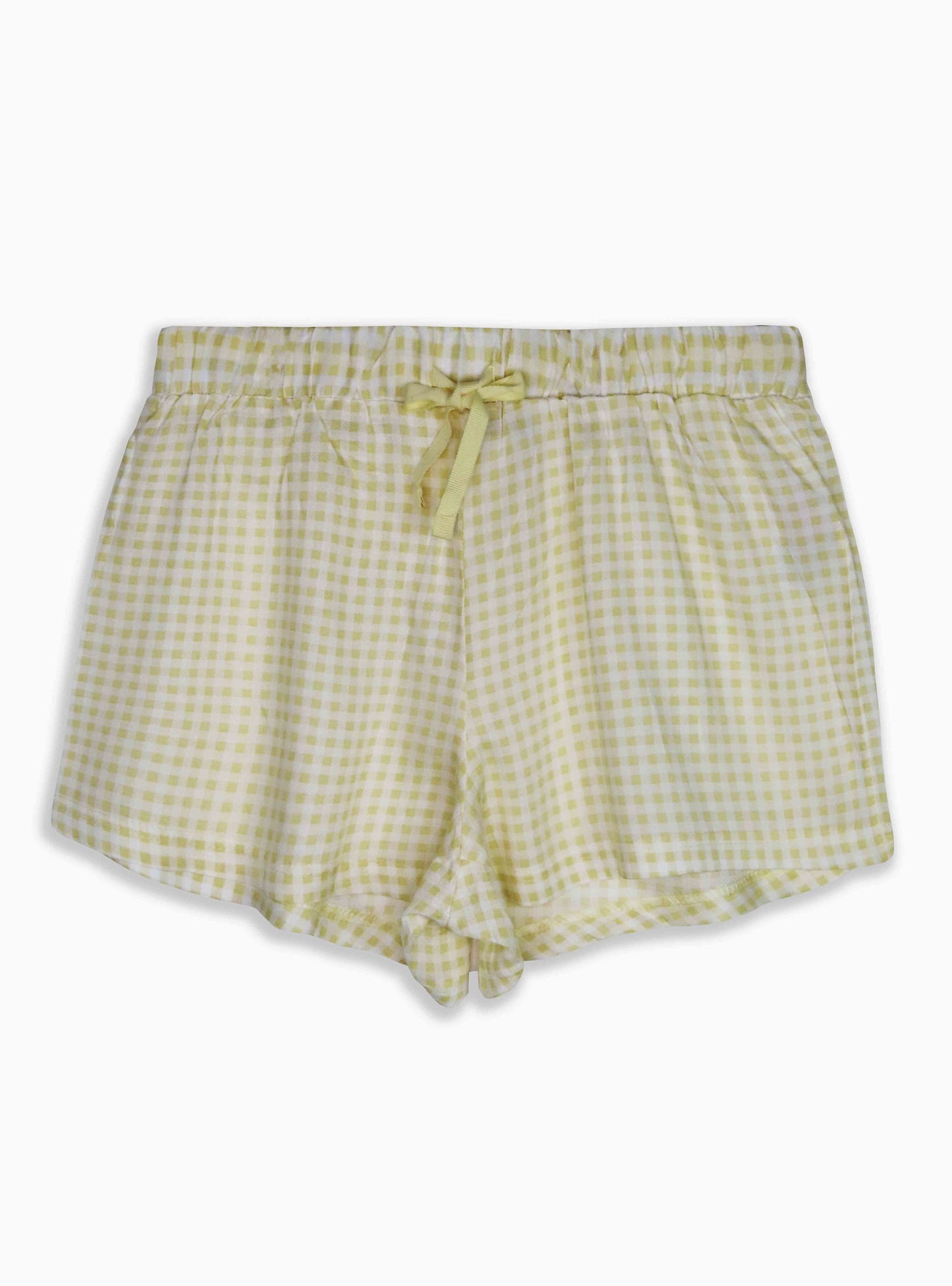 Ladies Viscose Woven Yellow Shorts