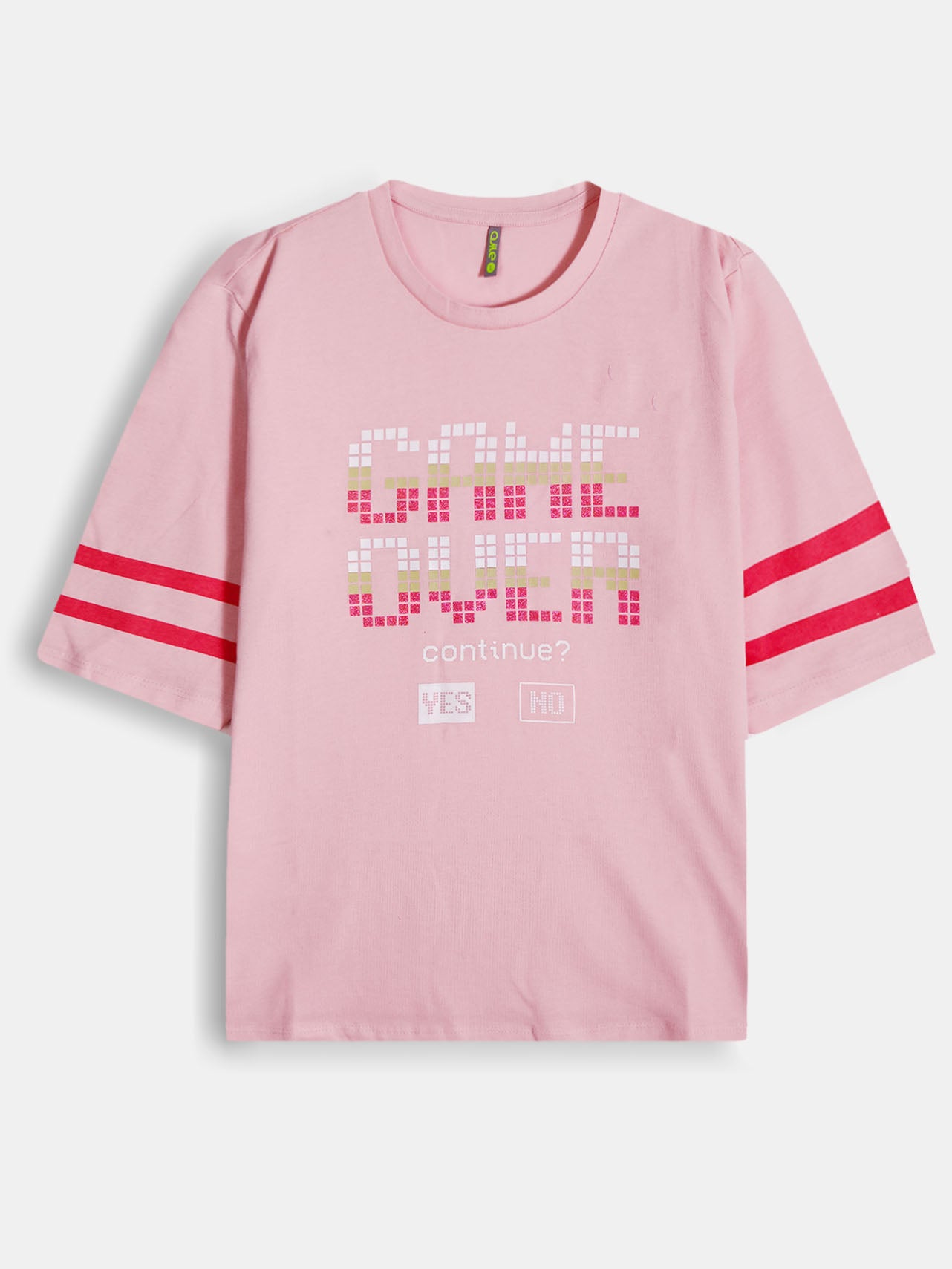Ladies Printed Pink T Shirt