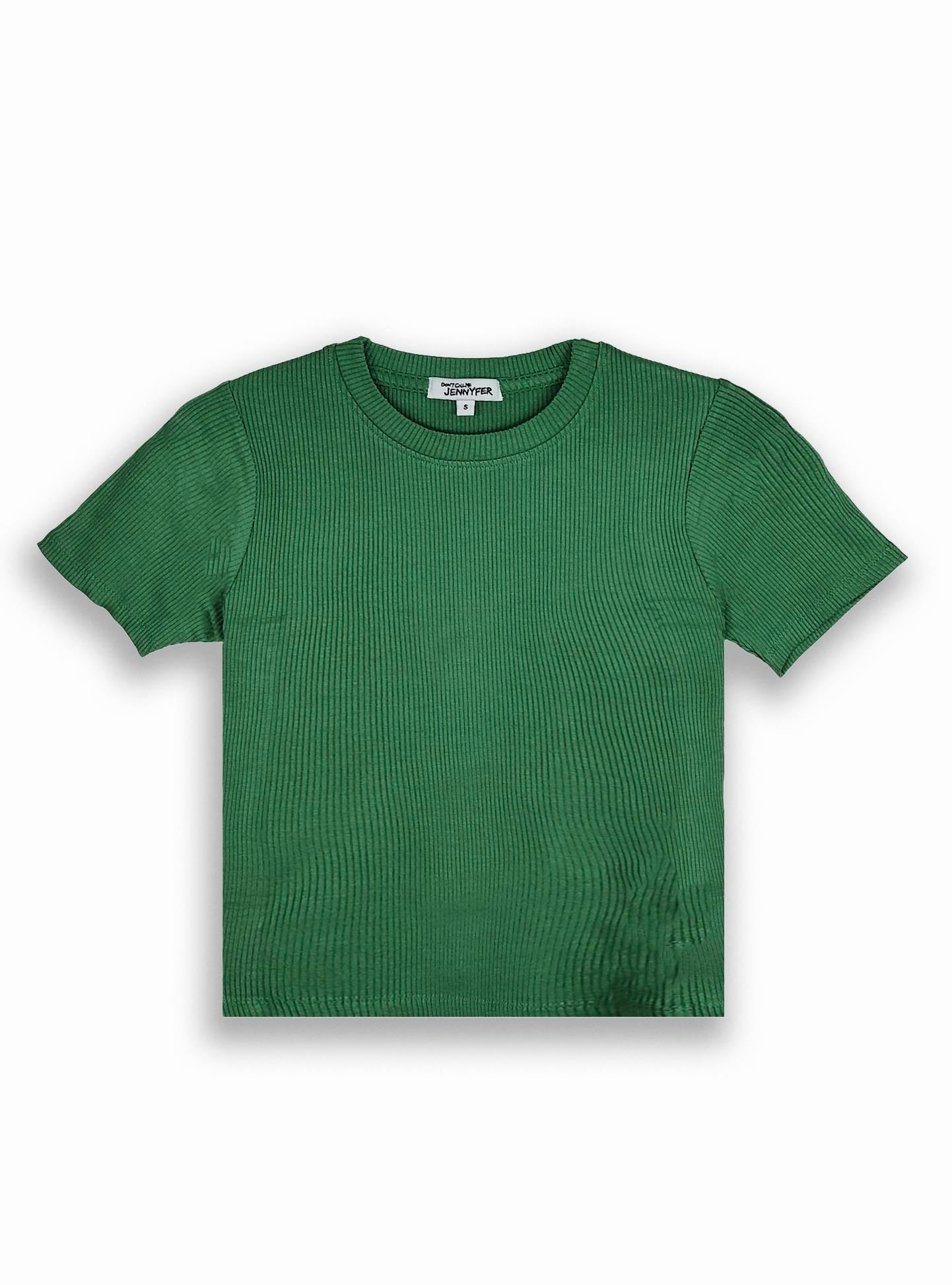 Ladies Viscose Green Crop Top