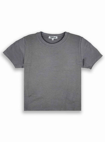 Ladies Viscose Silver Grey Crop Top