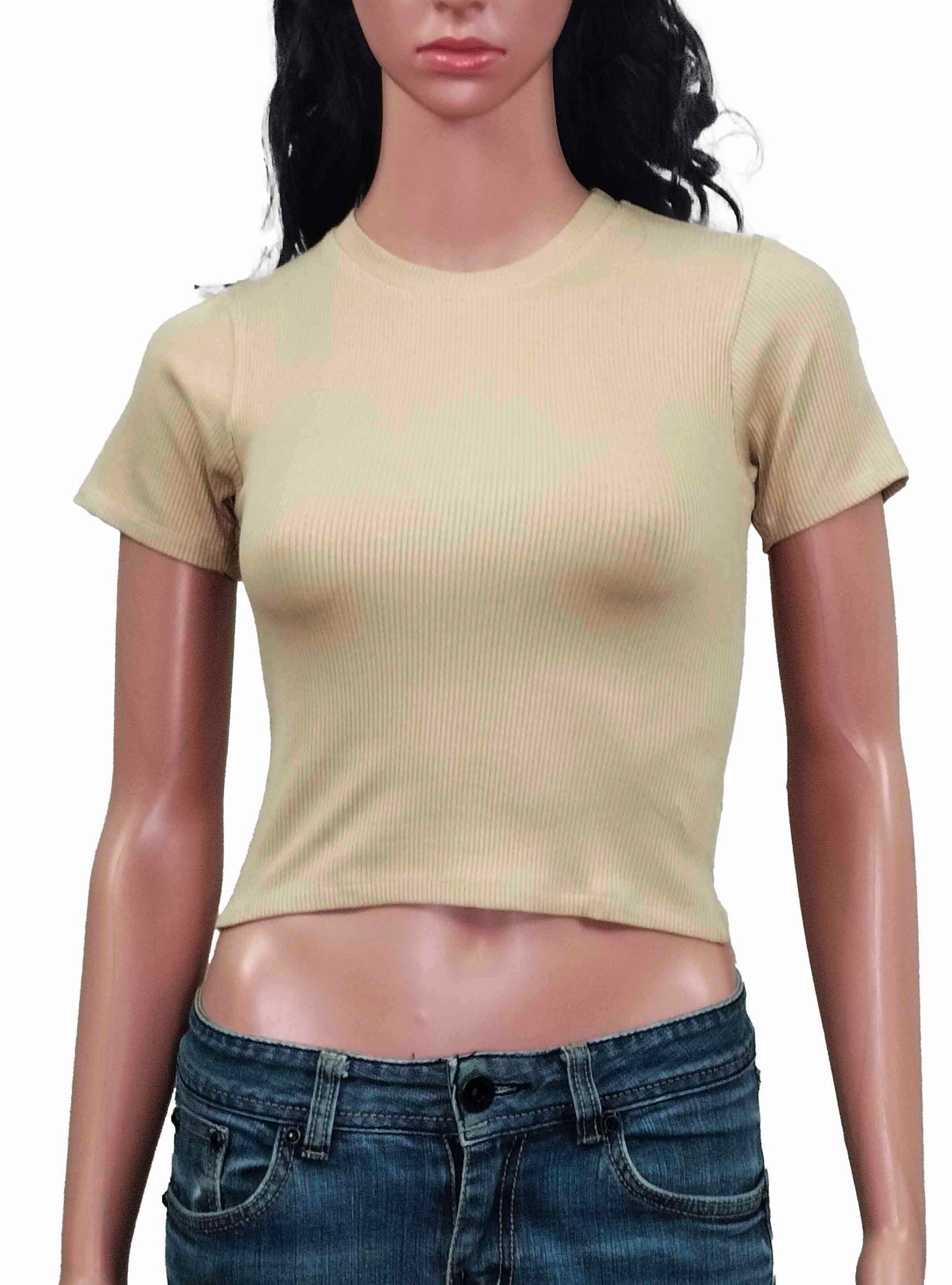 Ladies Viscose Beige Crop Top