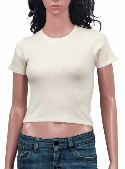 Ladies Viscose Ivory Crop Top