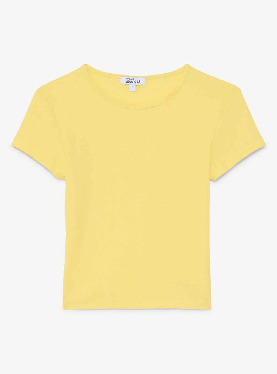 Ladies Viscose Yellow Crop Top