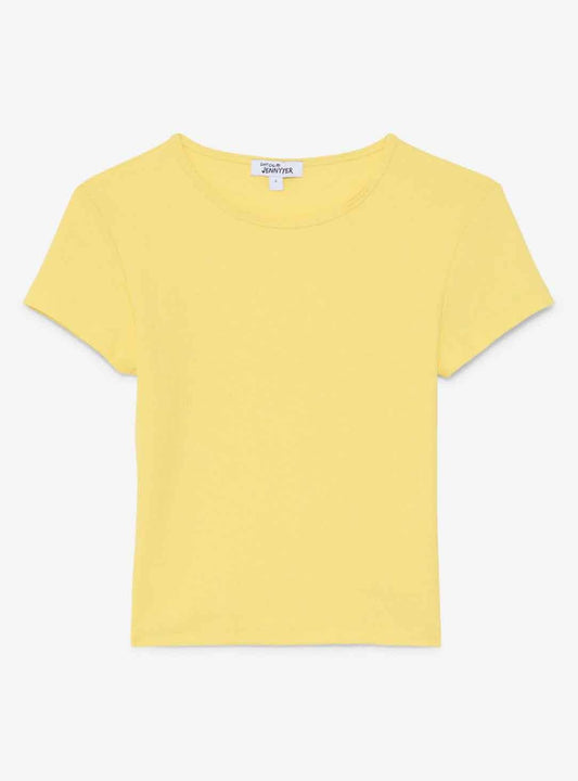 Ladies Viscose Yellow Crop Top