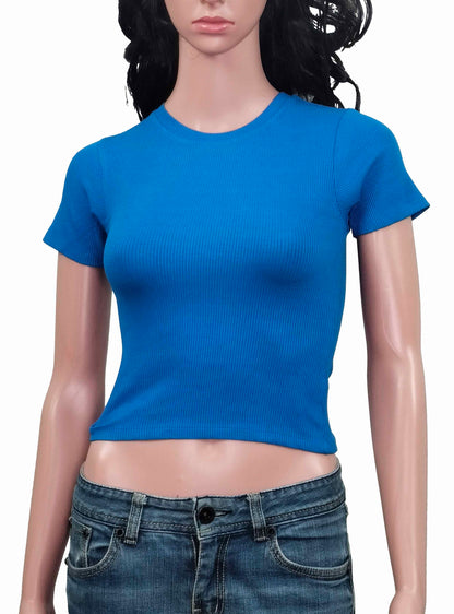 Ladies Viscose Royal Blue Crop Top