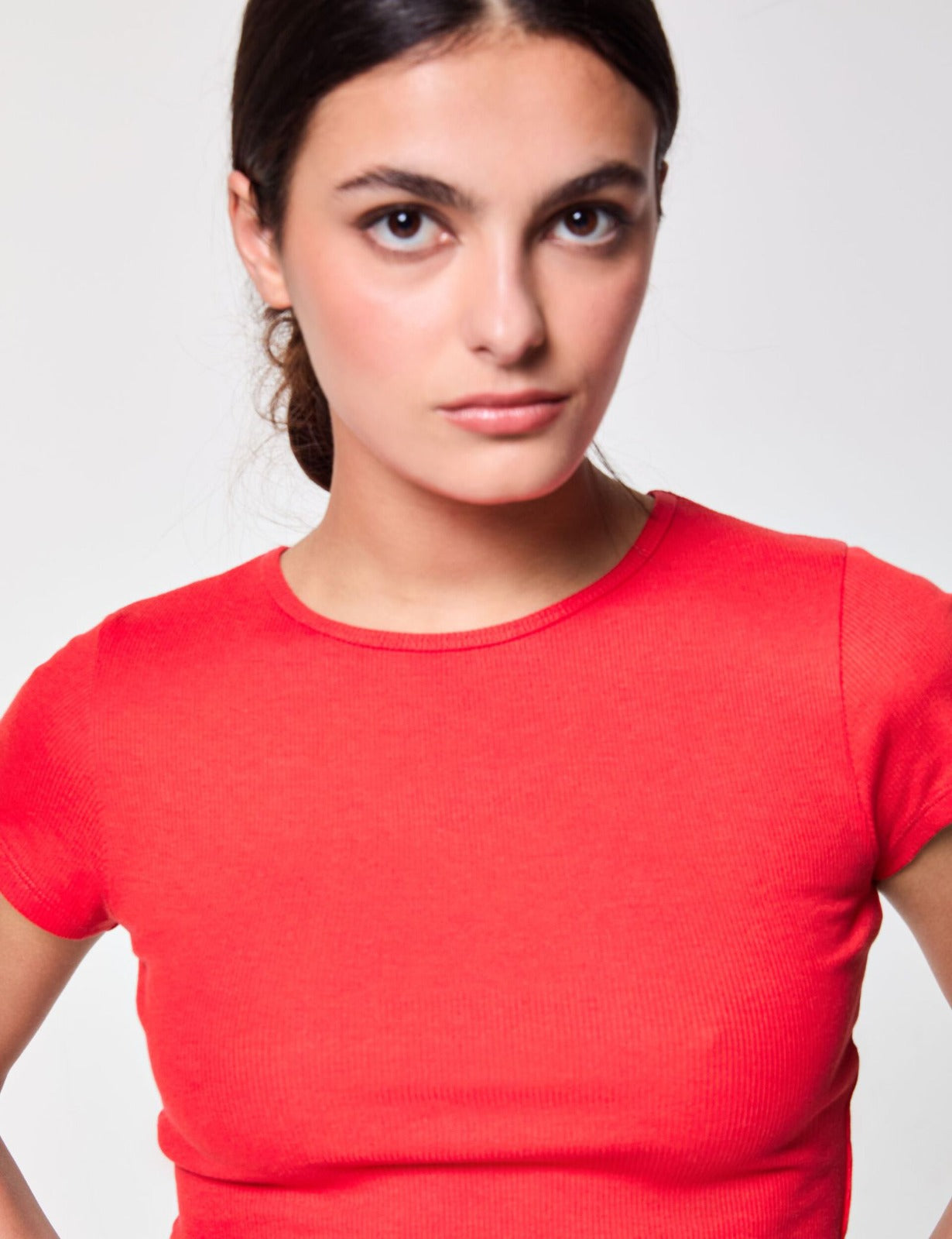 Ladies Viscose Red Crop Top