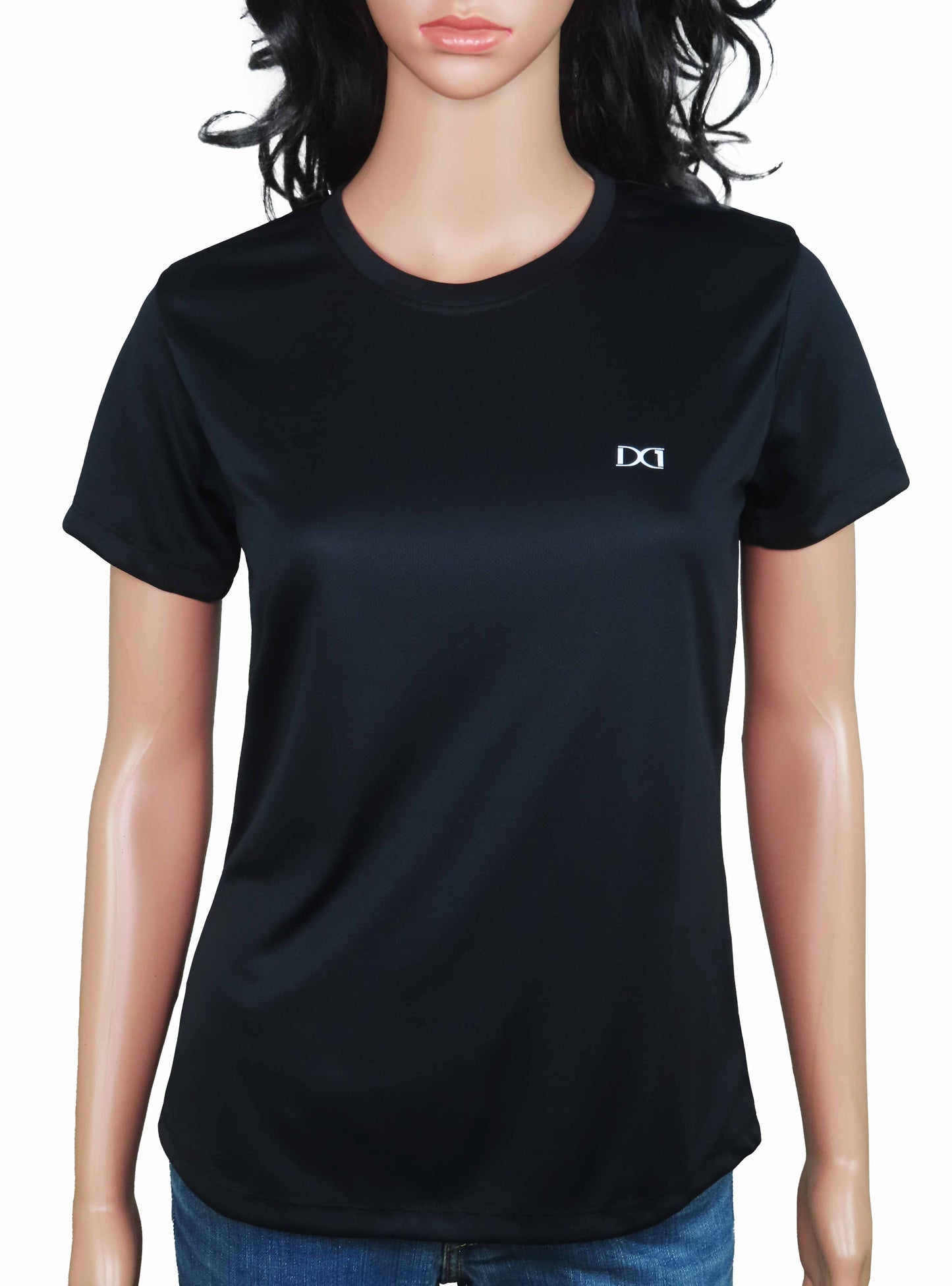 Ladies Stretch Dry Fit Black T Shirt