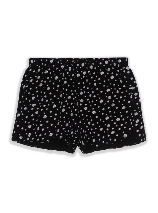 Ladies Black AOP Lounge Shorts