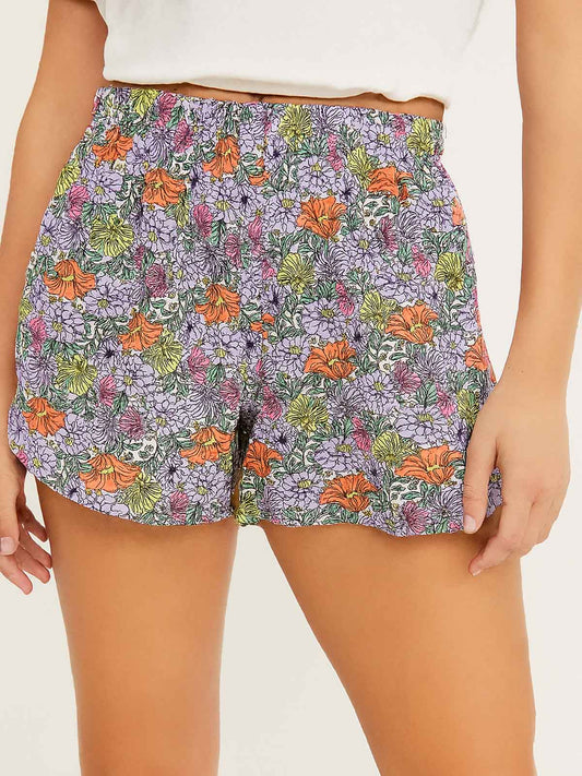 Ladies White AOP Lounge Shorts