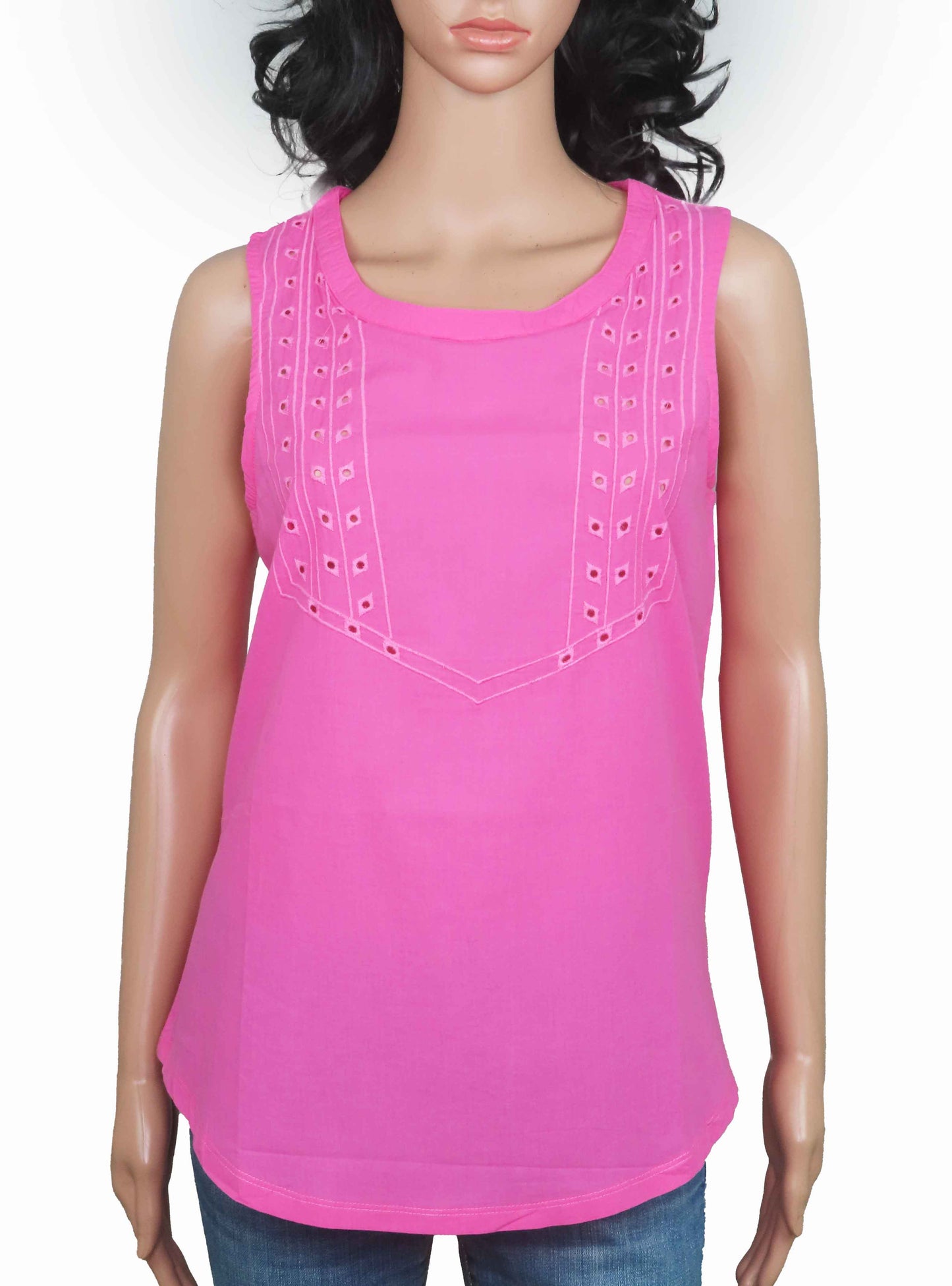 Ladies Sleeveless Fuchsia Top