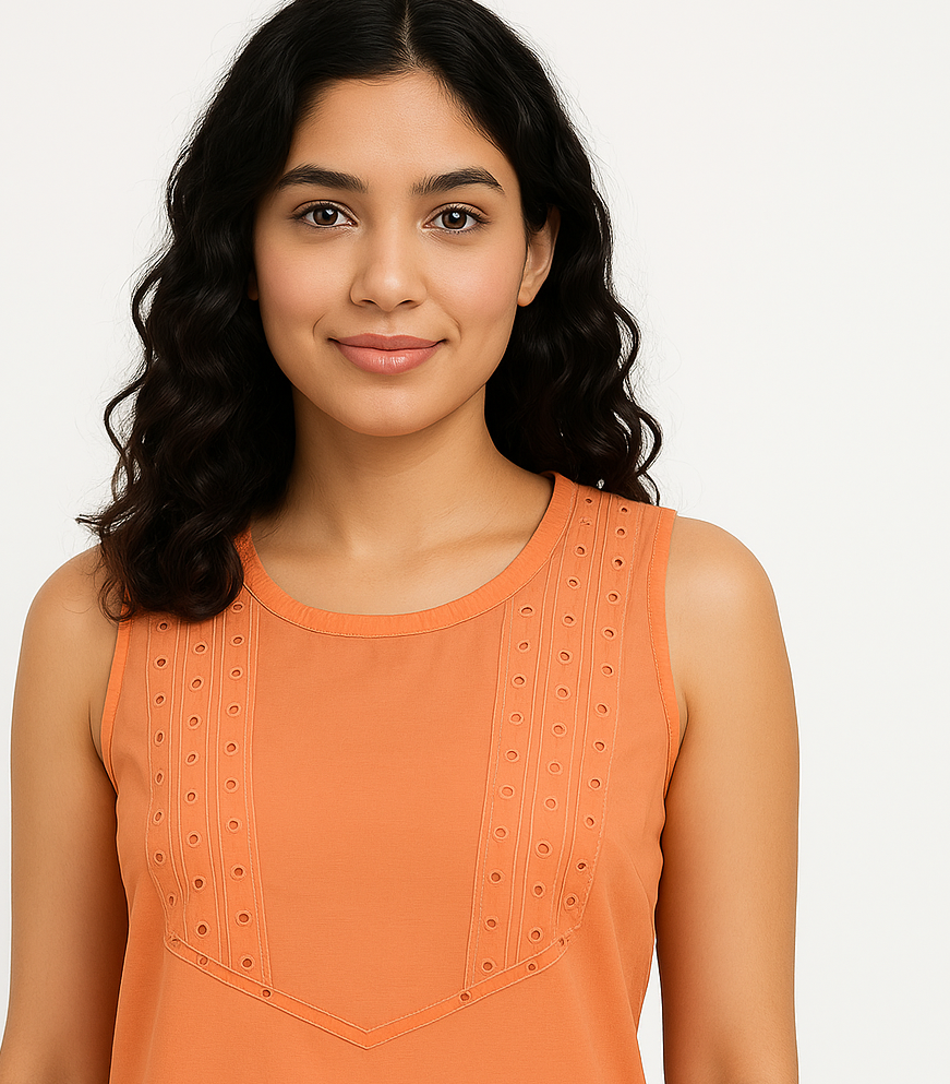 Ladies Sleeveless Coral Top