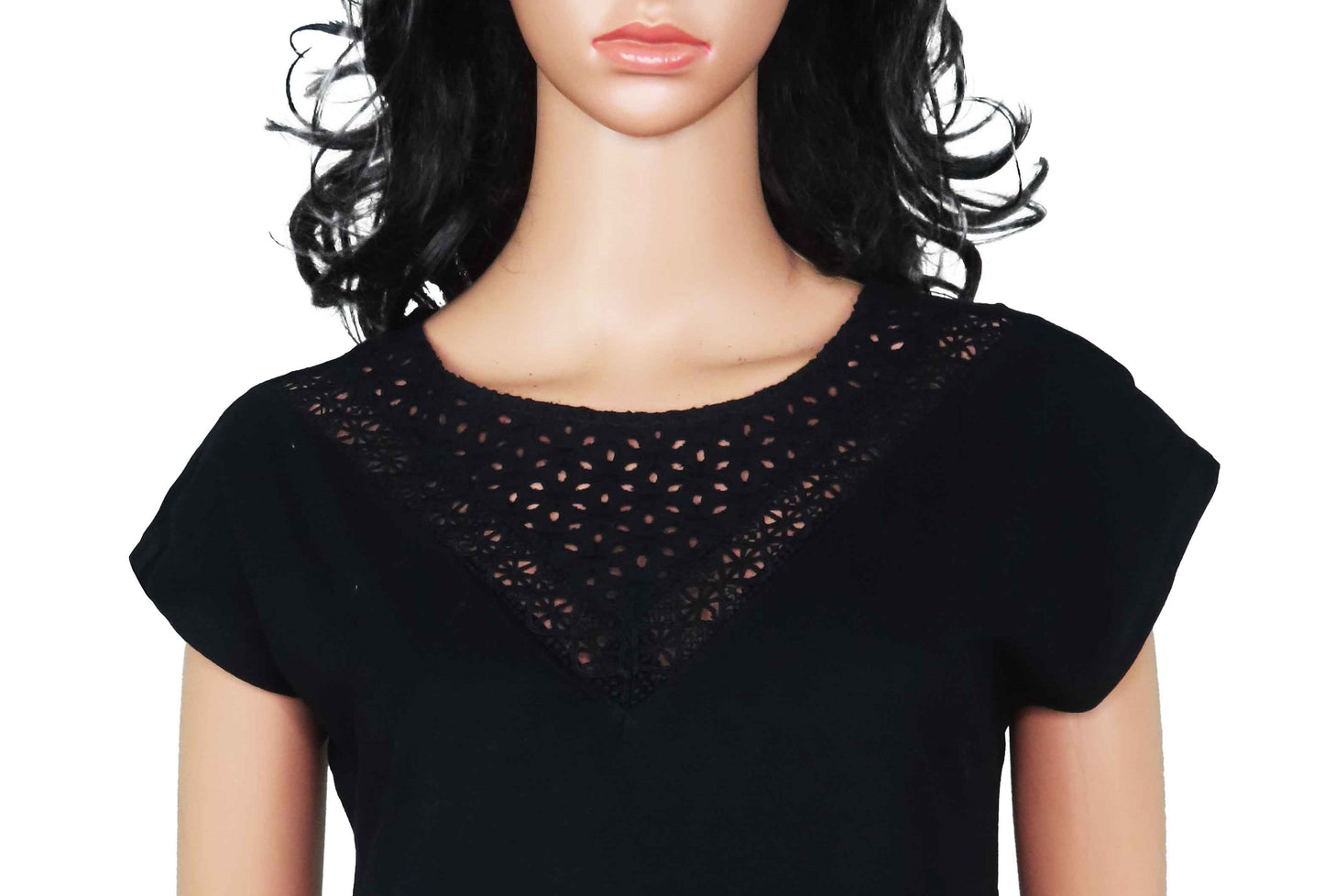 Ladies Crochet Black Top