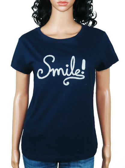 Ladies Applique Navy T-Shirt