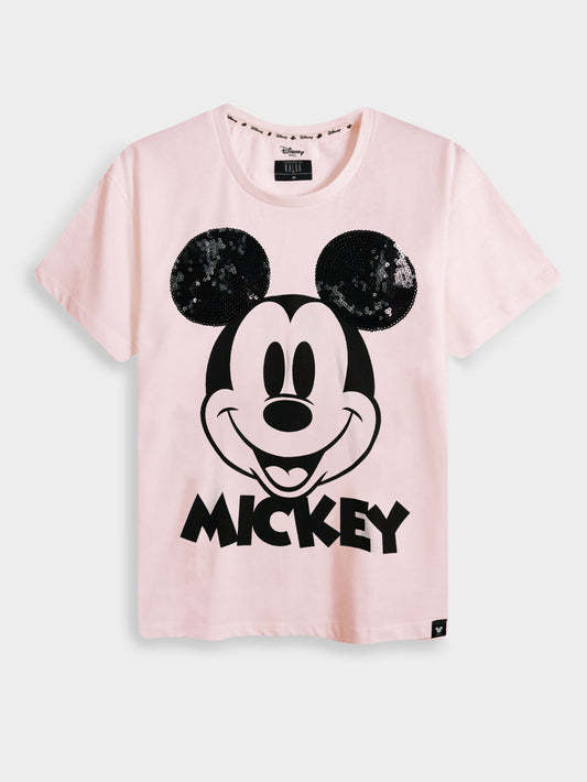 Ladies Sequined Pink T-Shirt