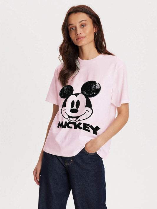 Ladies Sequined Pink T-Shirt