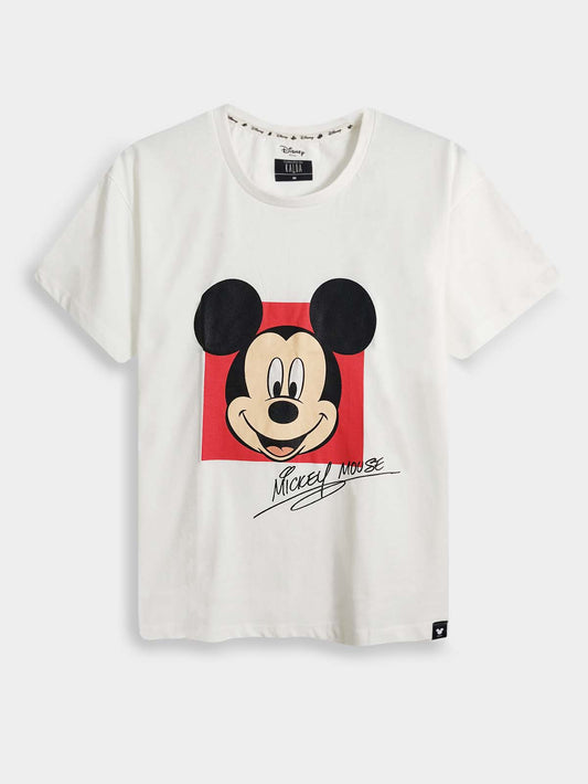 Ladies Printed White T-Shirt