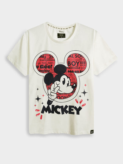 Ladies Printed White T-Shirt