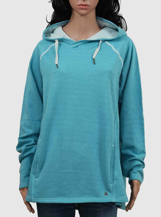 Ladies Hooded Pullover Green Sweatshirt