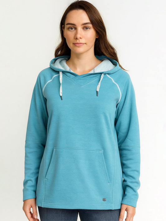 Ladies Hooded Pullover Green Sweatshirt