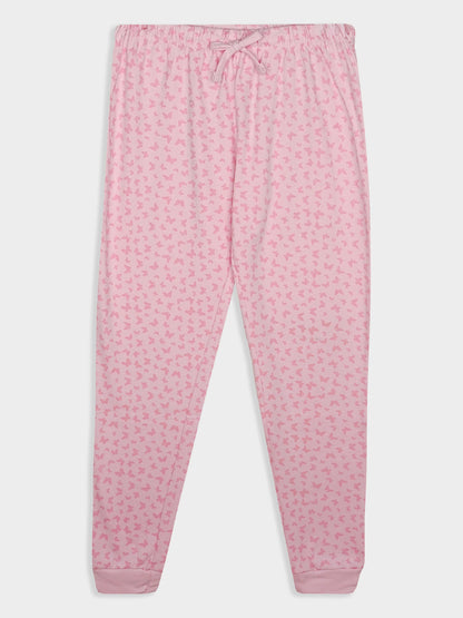 Ladies Printed Interlock Winter Pyjama Set