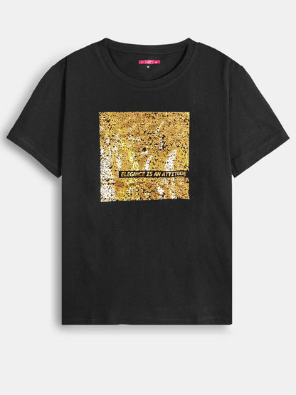 Ladies Foil Printed Top