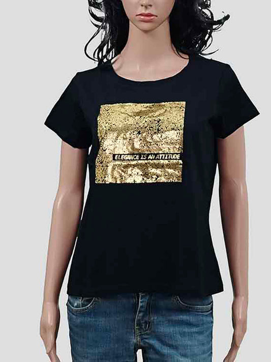 Ladies Foil Printed Top